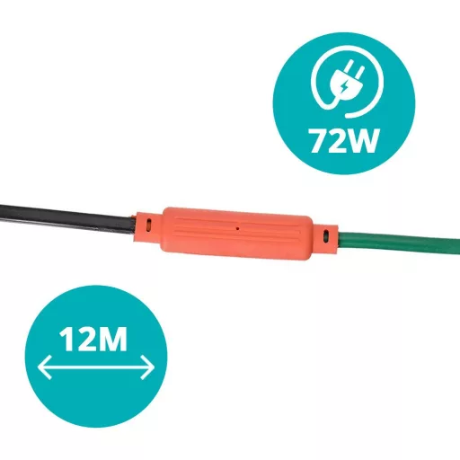 12m Kabel za ogrevanje vrta za rastline - 72W, vodoodporen, za notranjo/zunanjo uporabo