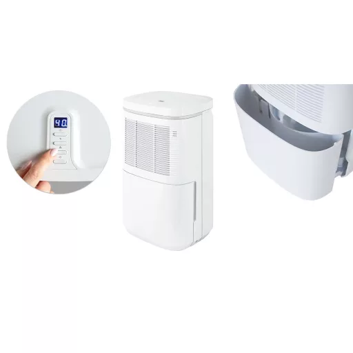 Dehumidifier with LED Display and 2.2L Tank Capacity for Rooms up to 25m²
