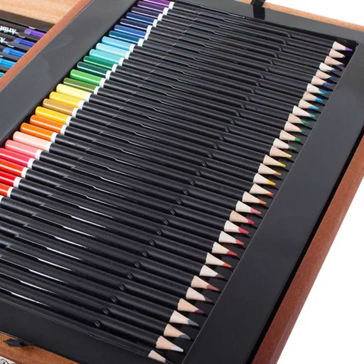 174-delni premium set za slikanje in risanje v elegantni leseni škatli