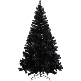   150 cm Črn umetni božična drevesa s 415 vejami - Eleganten sodoben dizajn