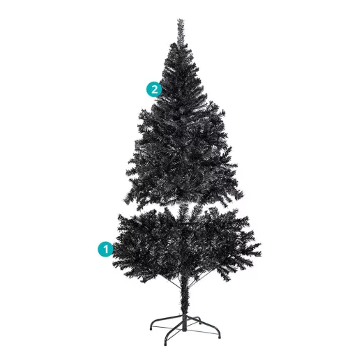 150 cm Črn umetni božična drevesa s 415 vejami - Eleganten sodoben dizajn