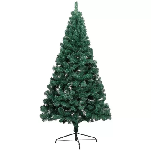 150 cm Polovično božično drevo z LED lučkami - prostorsko varčna praznična dekoracija