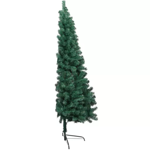 Polovični božični dreves 180 cm z LED lučmi - prostorsko varčna praznična dekoracija