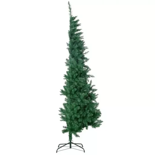 Polovično božično drevo 210 cm s 500 vejicami in LED lučmi