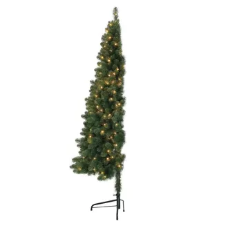   Polovično božično drevo z 80 LED lučkami, 120 cm, oblikovanje, ki prihrani prostor