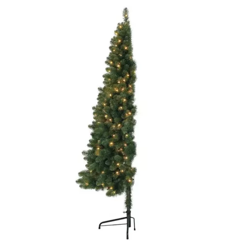 Polovično božično drevo z 80 LED lučkami, 120 cm, oblikovanje, ki prihrani prostor