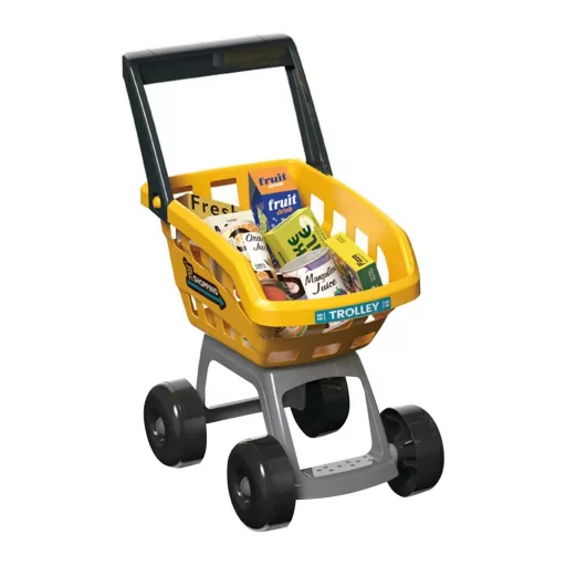 Rumena 65-delna igrača supermarket set z realističnimi dodatki