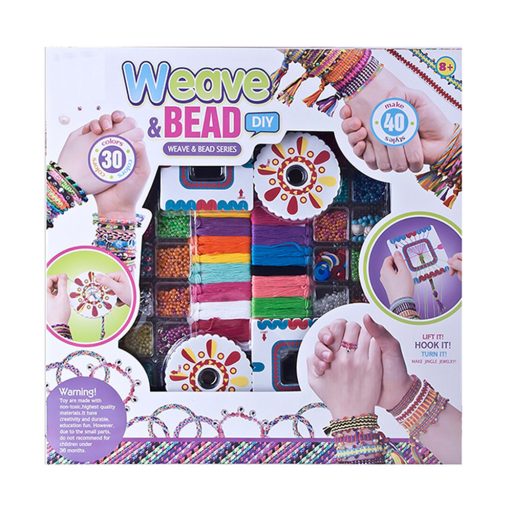 Barvni komplet za izdelavo zapestnic z biseri in predlogami