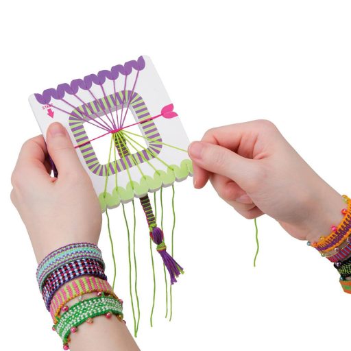 Barvni komplet za izdelavo zapestnic z biseri in predlogami