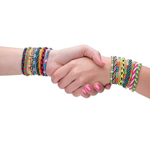 Barvni komplet za izdelavo zapestnic z biseri in predlogami