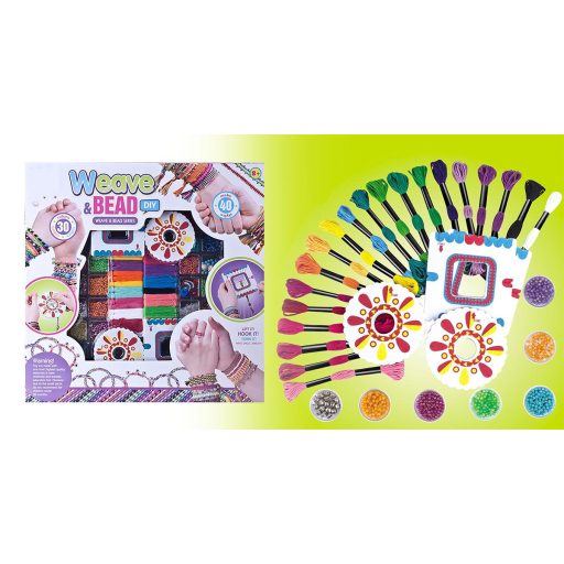 Barvni komplet za izdelavo zapestnic z biseri in predlogami