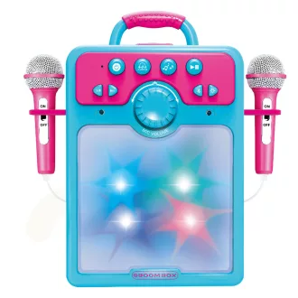   Otroški karaoke set z 2 mikrofonoma, svetlobnimi efekti in povezavo za telefon