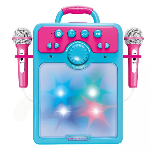 Otroški karaoke set z 2 mikrofonoma, svetlobnimi efekti in povezavo za telefon