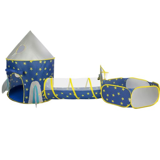 3-v-1 Otroška Igrača Šotor s Tunnelo in Košem za Košarko