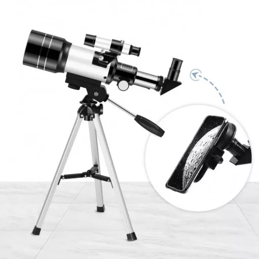 Hobby astronomijski teleskop s adapterjem za pametni telefon in prenosnim stojalom