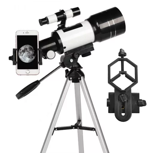 Hobby astronomijski teleskop s adapterjem za pametni telefon in prenosnim stojalom