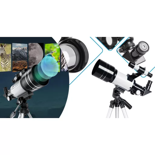 Hobby astronomijski teleskop s adapterjem za pametni telefon in prenosnim stojalom