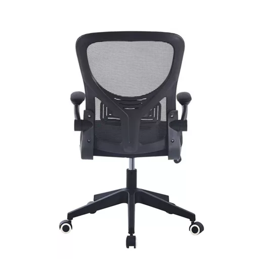 Ergonomski pisarniški stol z nastavljivimi naslonjali za roke in ledveno oporo, črn