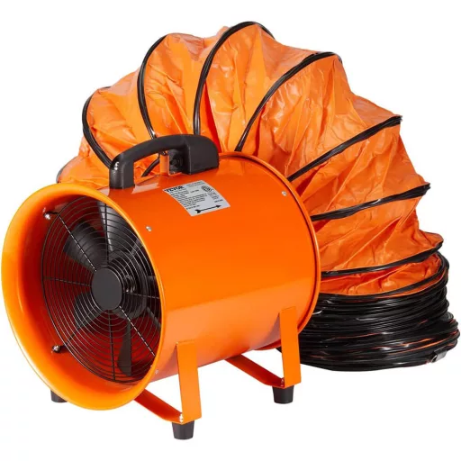 Prenosni ventilator z visoko zmogljivostjo in 10 m fleksibilnim kanalom - 3500 m³/h pretok zraka