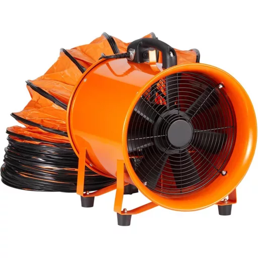 Prenosni ventilator z visoko zmogljivostjo in 10 m fleksibilnim kanalom - 3500 m³/h pretok zraka