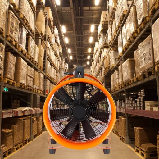 Prenosni ventilator z visoko zmogljivostjo in 10 m fleksibilnim kanalom - 3500 m³/h pretok zraka