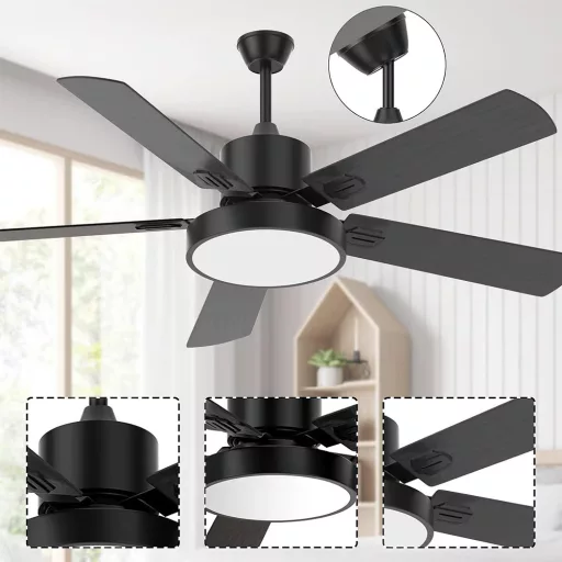 Sodobni stropni ventilator z LED lučko in daljinskim upravljalnikom, premer 42"