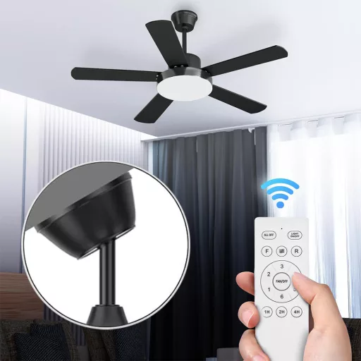 Sodobni stropni ventilator z LED lučko in daljinskim upravljalnikom, premer 42"