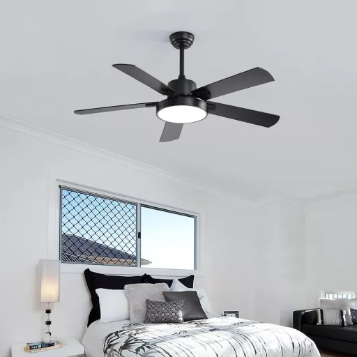 Sodobni stropni ventilator z LED lučko in daljinskim upravljalnikom, premer 42"