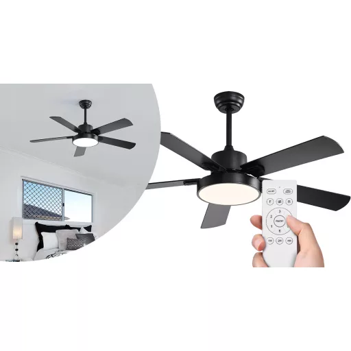 Sodobni stropni ventilator z LED lučko in daljinskim upravljalnikom, premer 42"