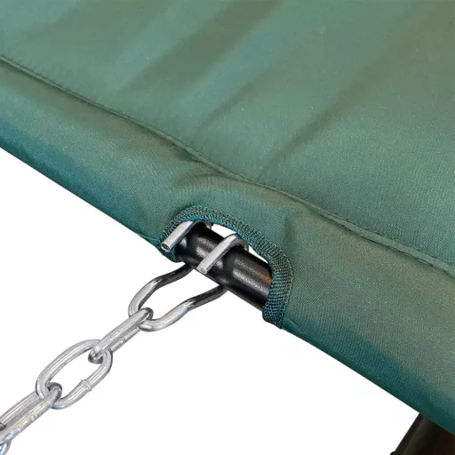 Temno zelena viseča mreža z 2-nogami in shranjevalnimi žepi, nosilnost 100 kg
