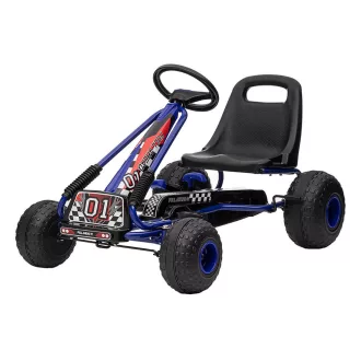   Ergonomski modri pedalni go-kart za otroke od 3 let, nastavljiv sedež, kapaciteta 30 kg