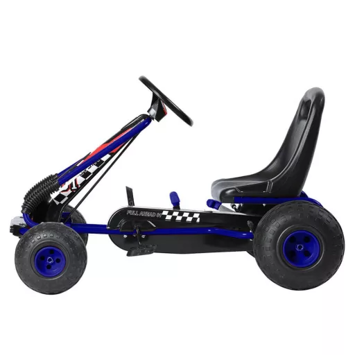 Ergonomski modri pedalni go-kart za otroke od 3 let, nastavljiv sedež, kapaciteta 30 kg