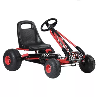   Ergonomski pedalni go-kart za otroke od 3 let, nastavljiv sedež, 30 kg nosilnost, rdeč