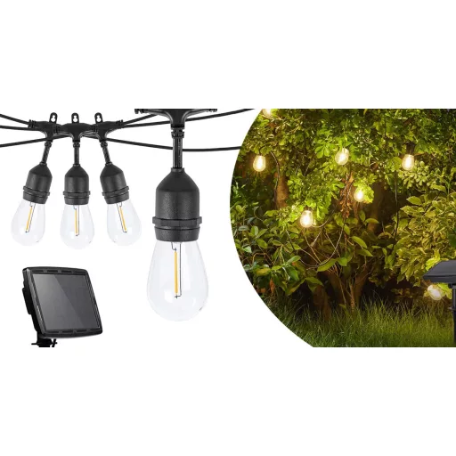 15m Solar LED Luči z Daljinskim Upravljalnikom, Vodoodporni, 15 Žarnic