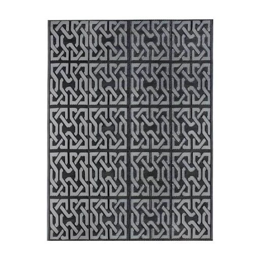 Vremensko odporna zunanja preproga, 120x180 cm, dvostranska siva za balkon in teraso