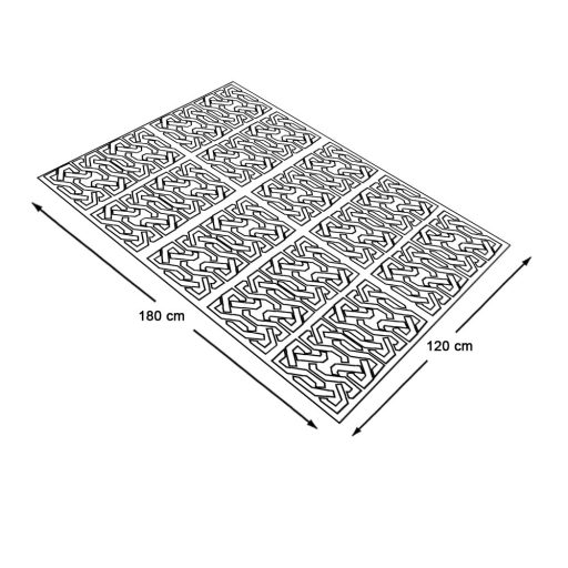 Vremensko odporna zunanja preproga, 120x180 cm, dvostranska siva za balkon in teraso