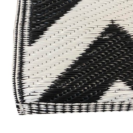 Zunanja obrnljiva preproga, 120x180 cm, vremensko odporna črna in bela