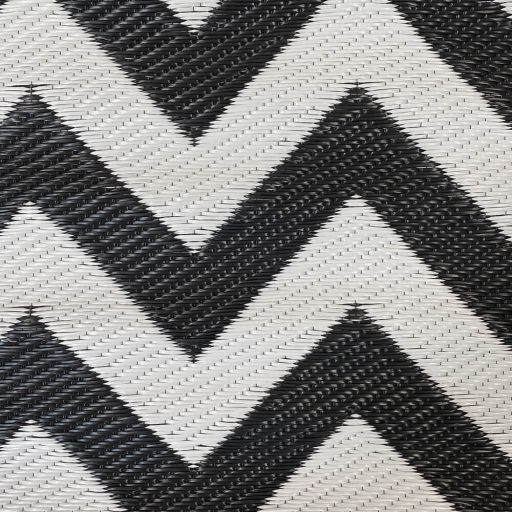 Zunanja obrnljiva preproga, 120x180 cm, vremensko odporna črna in bela