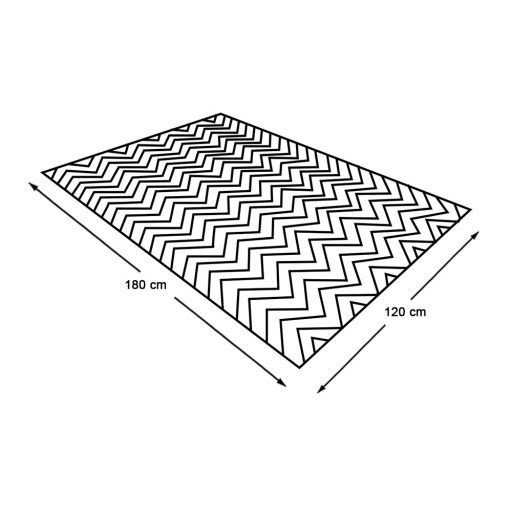 Zunanja obrnljiva preproga, 120x180 cm, vremensko odporna črna in bela