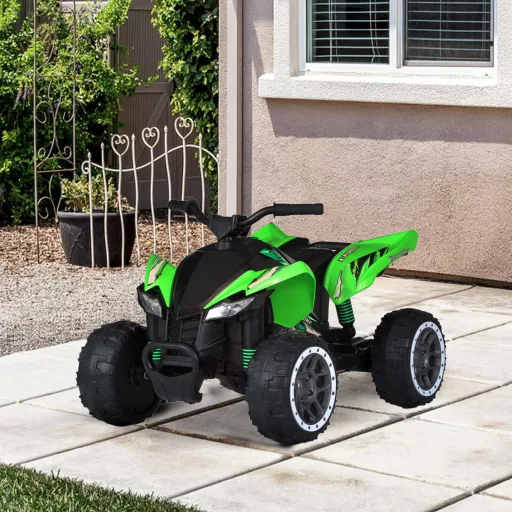 12V Električni kvad za otroke, zelen, varen hitrost 2-4 km/h, nosilnost 30 kg