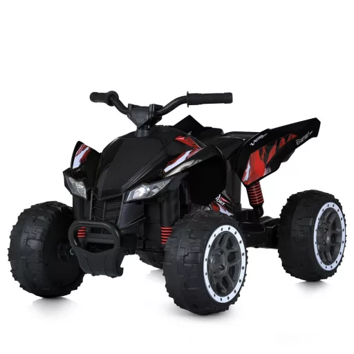 12V Električni Otroški Quad, Črn - Varna Zunanja Zabava za Starosti 3+, Hitrost 2-4 km/h, Kapaciteta 30 kg