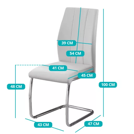 Jana jedilna stolčka, 2 kosa - sodoben ergonomski dizajn, enostavno čiščenje, trpežen material, siva