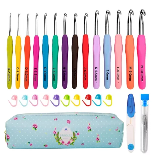 14-delni ergonomski set kvačkanja z etuijem (2-10 mm)