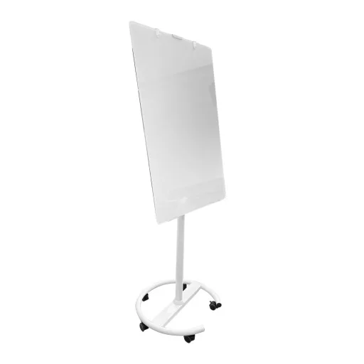Mobilna magnetska steklena tabla za flipchart - 70x100 cm, nastavljiva višina