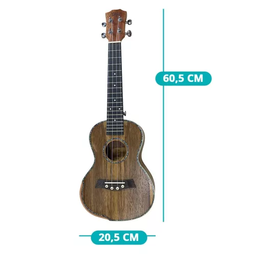 60cm Prenosna Lesena Ukulele za Začetnike - 4 Strune, Enostavna za Igranje