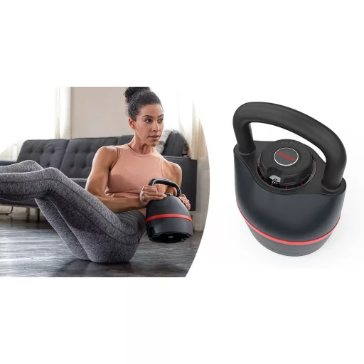 Prilagodljiva kettlebell s težo 3,5-18 kg z ergonomsko ročico
