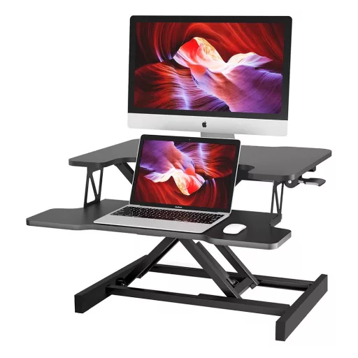 Nastavljiv pretvornik mize za sedenje/stojanje - ergonomska zasnova z nastavljivo višino