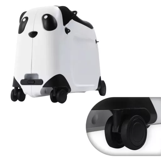 Otroška kovček s sedežno funkcijo v panda vzorcu
