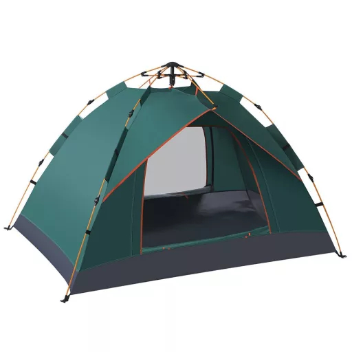 3-osebna avtomatska kamping šotor, vodoodporen 190T poliester, hiter postopek postavitve, 2x2m