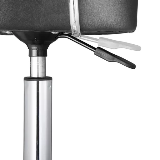 Ergonomska črna kozmetična stolica z nastavljivo višino in naslonjalom
